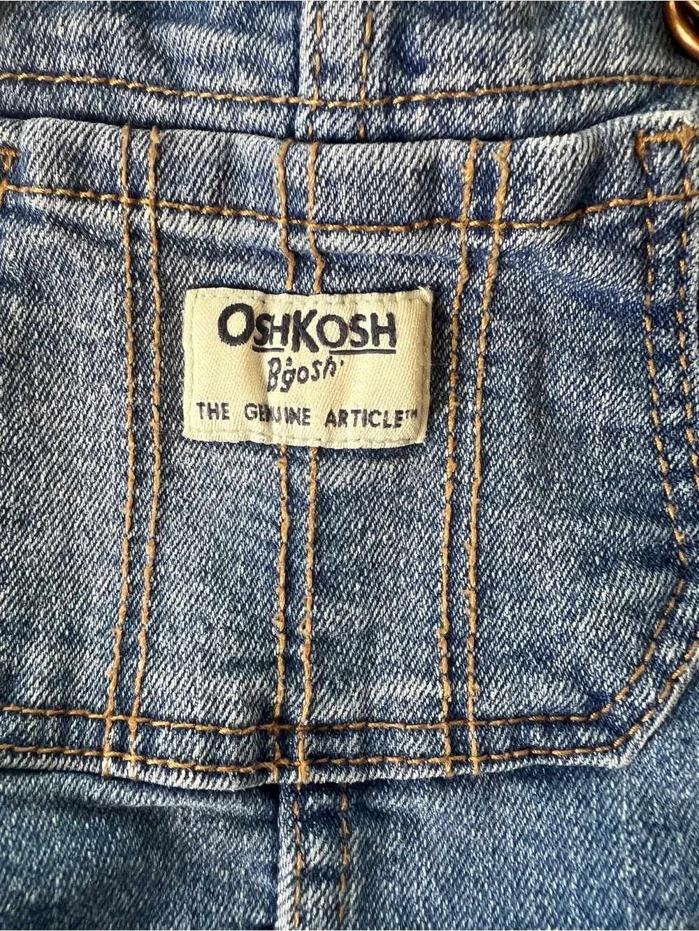 OshKosh B'gosh Denim Blue Floral Embroidered Overalls